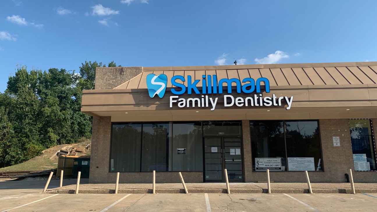 Outside view of Skillman Family Dentistry dental office in Dallas