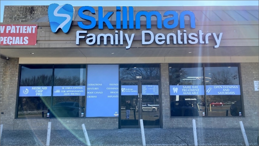 Outside view of Skillman Family Dentistry dental office building