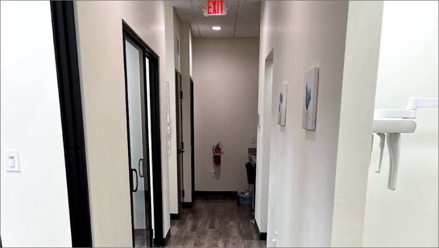 Hallway to dental treatment rooms