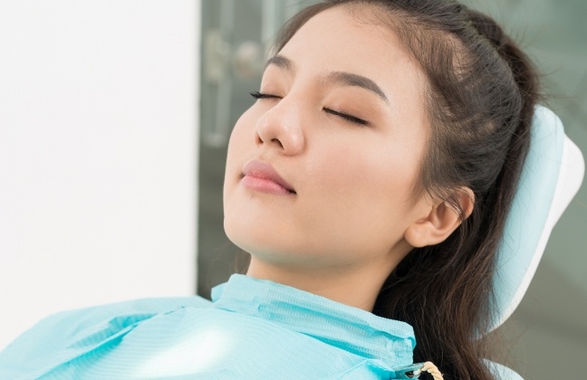 Dental patient relaxing under sedation dentistry