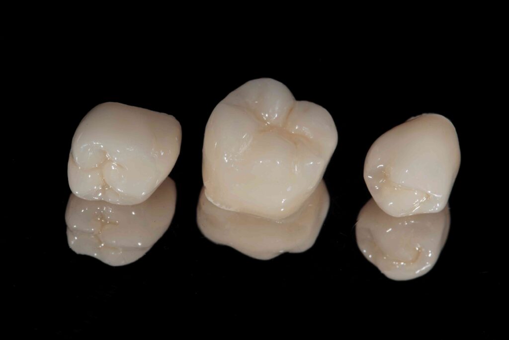 Dental crown on a black background